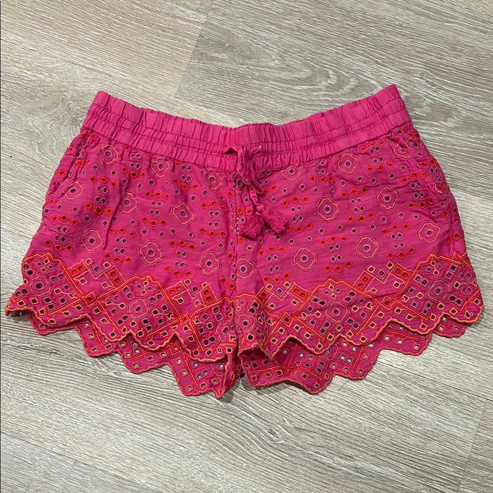 Pink Embroidered Women's Shorts